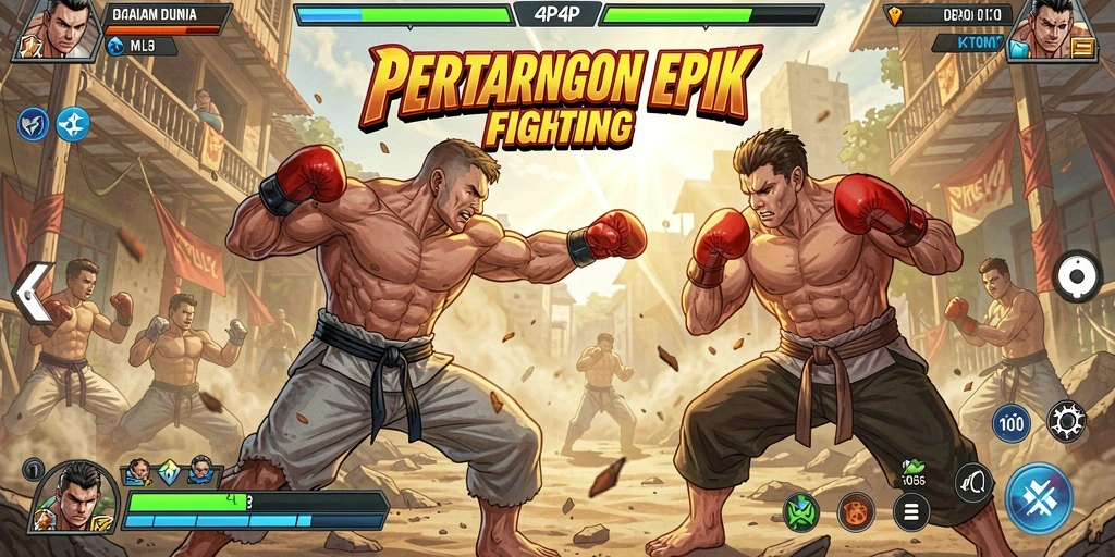 Gameplay seru dalam pertarungan arena 4P4P.