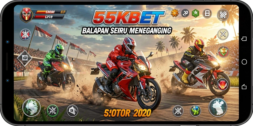 Gameplay balapan motor yang seru dan mendebarkan di 55KBET.