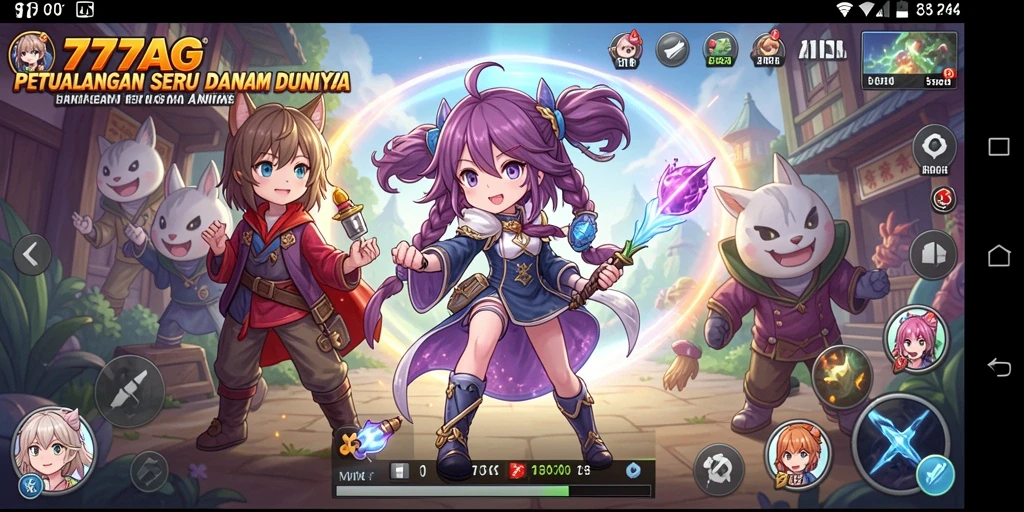 Tampilan screenshot gameplay 777AG yang penuh aksi dan karakter menarik.