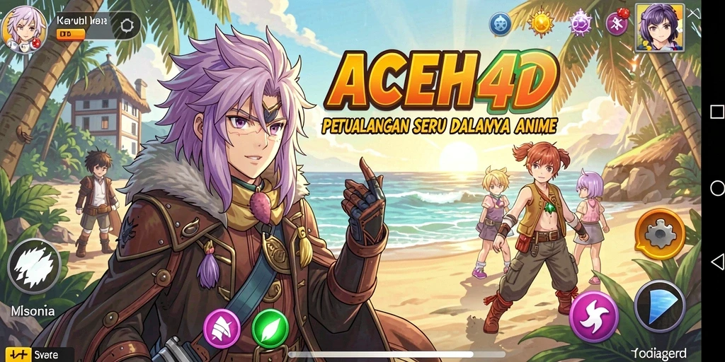 Screenshot dari gameplay ACEH4D menampilkan aksi seru tokoh anime.