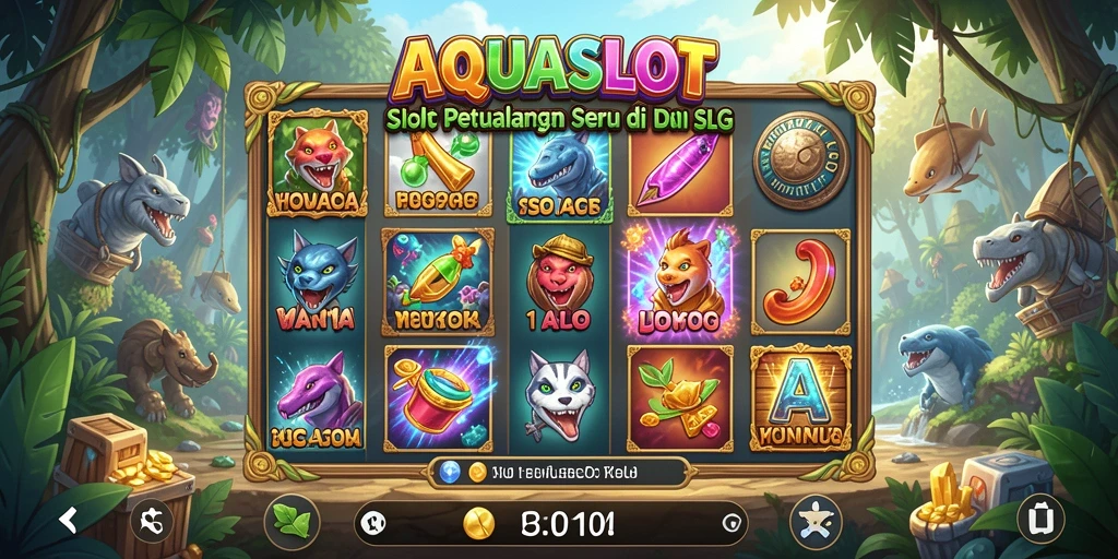 Tampilan gameplay AQUASLOT yang menakjubkan dan penuh warna.