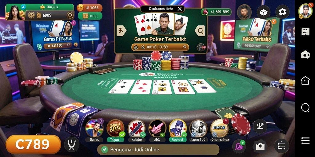 Tampilan gameplay Poker C789 yang seru dan interaktif.