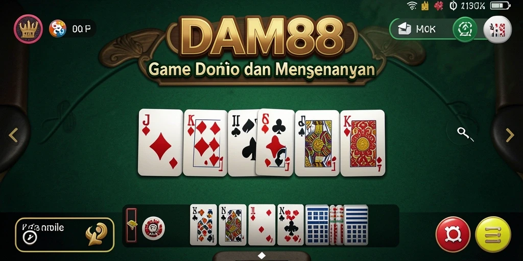 Screenshot gameplay dari game Domino yang seru dan kompetitif.