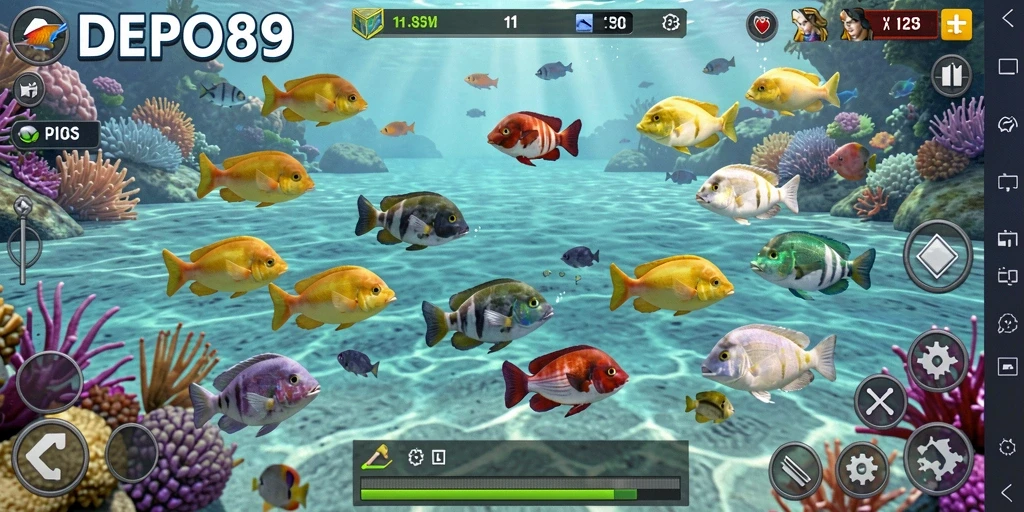 Screenshot gameplay DEPO89 yang menampilkan aksi Tembak Ikan yang mengasyikkan.