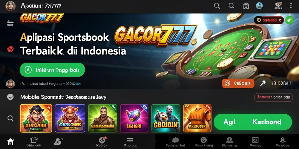 Screenshot GACOR777 menunjukkan antarmuka aplikasi sportsbook yang menarik.