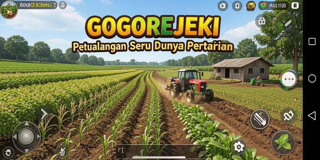 Gameplay GOGOREJEKI yang menarik dengan aktivitas pertanian yang seru.