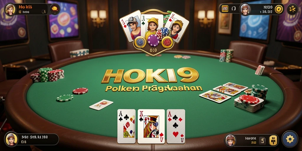 Tampilan gameplay HOKI9 yang seru dan mendebarkan dalam permainan Poker.