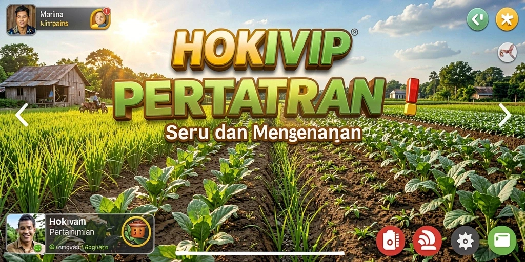 Screenshot gameplay HOKIVIP dengan suasana pertanian yang sejuk dan ceria.