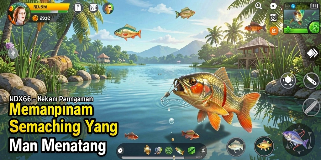 Screenshot gameplay IDX66 menampilkan suasana memancing yang menarik dan menantang.
