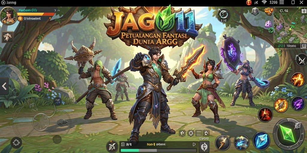 Screenshot menunjukkan karakter beraksi dalam pertempuran seru ARPG.