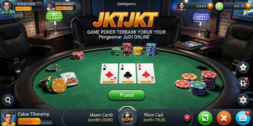 Tangkapan layar JKTJKT menunjukkan gameplay poker yang menarik dan kompetitif.