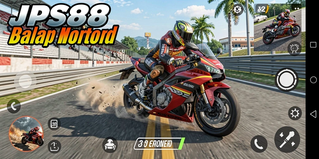 Gameplay JPS88 yang intens dalam balapan motor