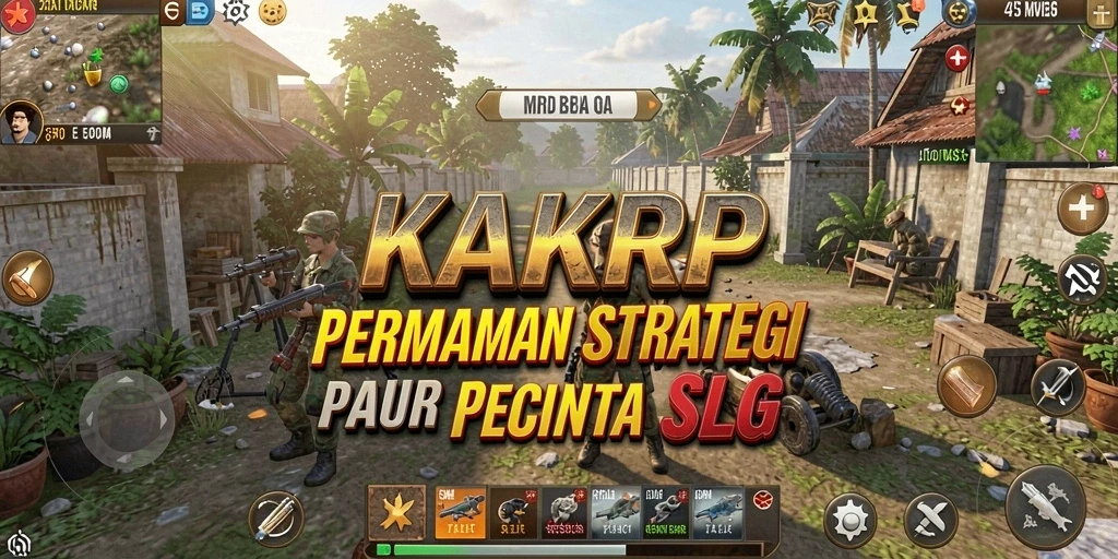 Screenshot KAKRP yang menunjukkan pertempuran epik dan pembangunan kerajaan.