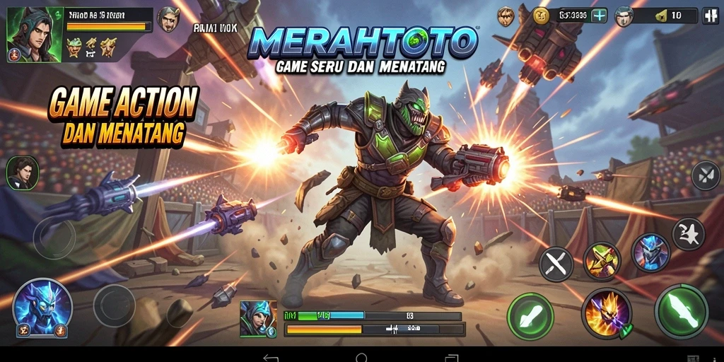 Tampilan gameplay MERAHTOTO yang penuh aksi seru.