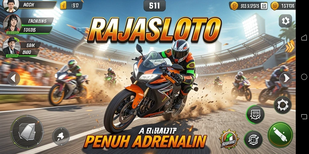 Tampilan balapan mendebarkan dalam RAJASLOTO.