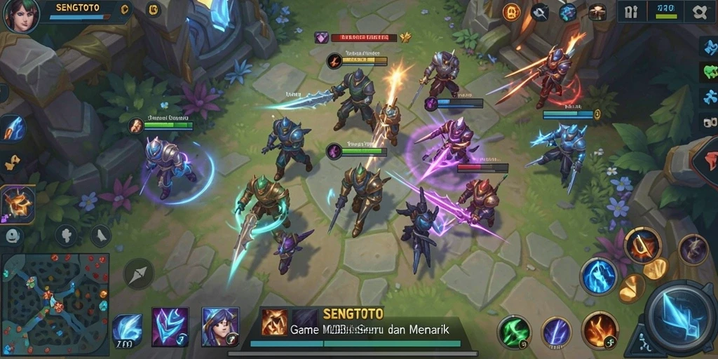 Tampilan gameplay menarik dari SENGTOTO dengan aksi MOBA yang seru.
