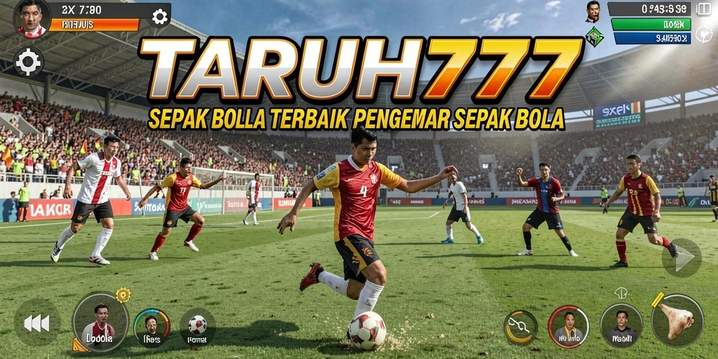 Tampilan gameplay TARUH777 yang mendebarkan dan penuh aksi sepak bola.