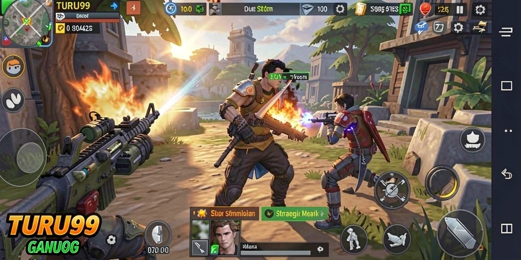 Gameplay TURU99 menampilkan strategi mendalam dan pertarungan seru.