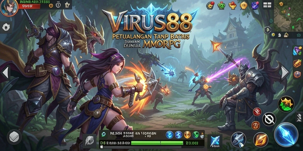 Gameplay seru dan dinamis di dunia VIRUS88 MMORPG.