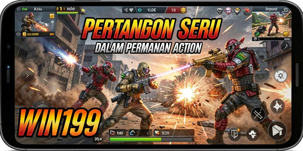 Tampilan gameplay seru dari WIN199 dengan aksi pertarungan mendebarkan.