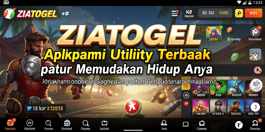 Tampilan utama ZIATOGEL yang user-friendly dan informatif.