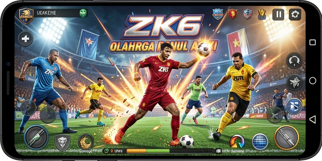 Screenshot gameplay ZK6 dengan aksi seru dari olahraga.