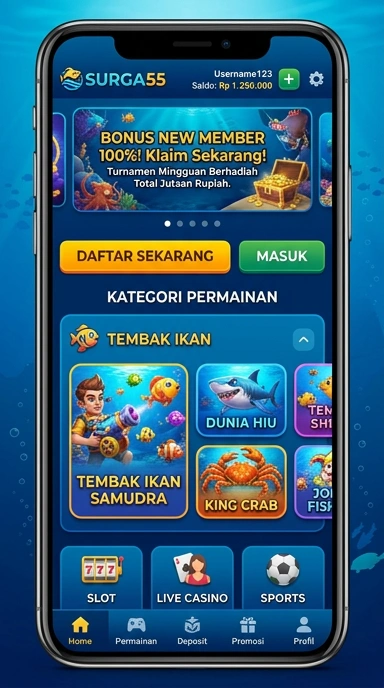 Halaman unduhan aplikasi di Surga55 yang sederhana dan efisien.